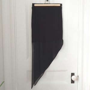 BCBGeneration black sheer casual midi skirt, size M